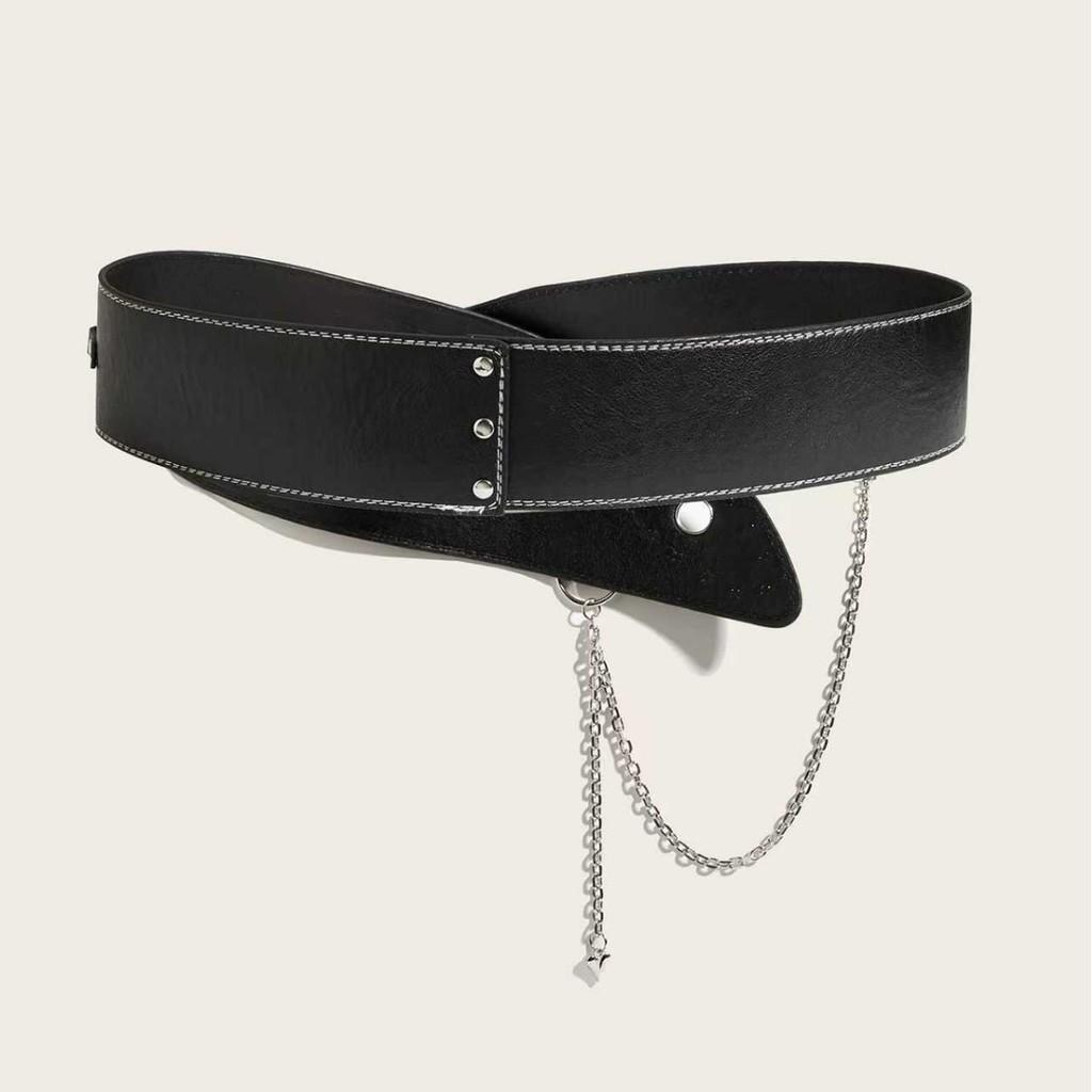 Black Vintage Inspired Waist Belt With Tassel Details For Party Outfits