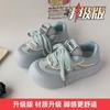 Cream Platform Bread Shoes Female Ugly Cute Summer Breathable Mesh Big Head White Shoes Tide