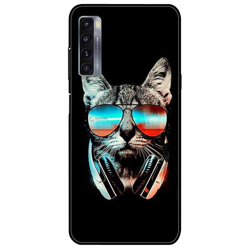 For TCL 20L Plus Case 20L+ Silicone Soft Shockproof TPU Back Cover for TCL 20S 20L Case Black Bumper Painted Funda TCL20S Capa