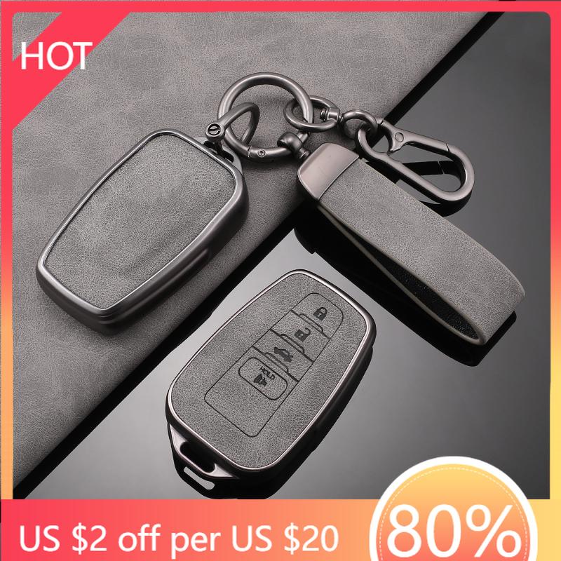 Styling Mouldings TPU Leather Car Key Case For Toyota Camry RAV4 Highlander Avalon C-HR Prius Corolla GT86 4button Accessories