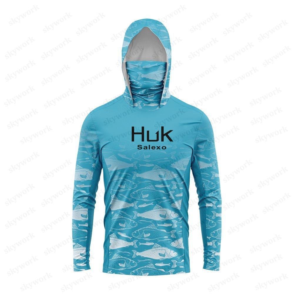 HUK рыболовная солнцезащитная одежда мужская ледяной шелк рыболовная одежда летняя специальная накидка дышащая рыболовная морская рыбалка Луя солнцезащитная одежда