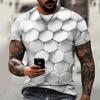 3D Men's T-shirt Fashionable Hip-hop Round Neck Short Sleeved Top Abstract Men's T-shirt