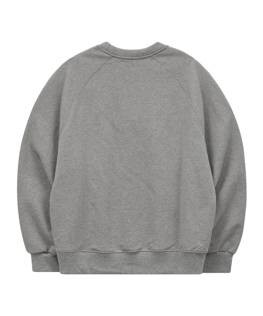 WAIKEI Vintage Cloud Drawing Raglan Sweatshirt Gray