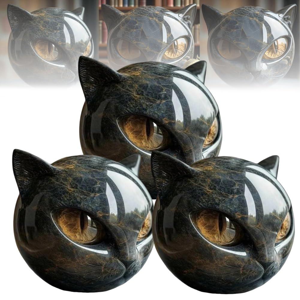Halloween Black Cat Sculpture Tabletop Cat Statue Elegant Home Decor Gifts for Cat Lovers Women Men Cat Statue Home Decoration