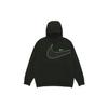 Large Logo Print Fleece-Lined Knit Hoodie Men Tops Black DO6936-010