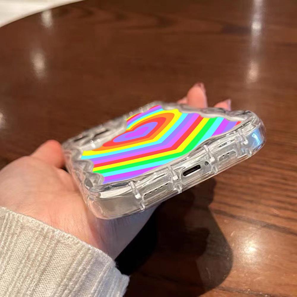 Ae93 Радужный художественный дизайн защитные чехлы для телефонов Apple iPhone 16 15 14 13 Pro Max 11 12 mini XR 7 8 6s Plus XS Max SE Wave TPU задняя крышка