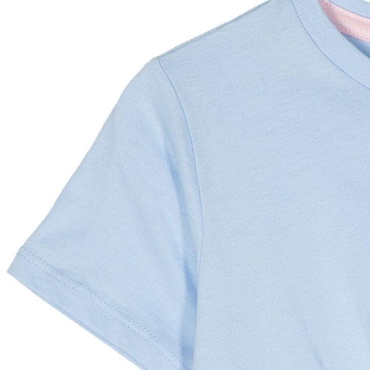 Футболка Polo Ralph Lauren Весна-Лето 24 Принт с логотипом Круглый вырез Узел Повседневная Короткий рукав Детские топы Светло-голубой 312935093-002