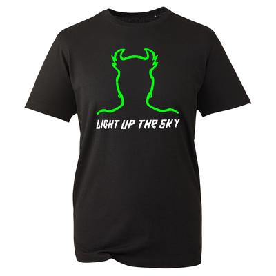 Light Up The Sky T Shirt Kaiju Monster Silhouette Slogan Graphic Print Top Tee