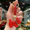 Korean Rhinestones French Bulldog Keychain Cartoon Rhinestone Car Keyring Cute Bag Charm  Gift