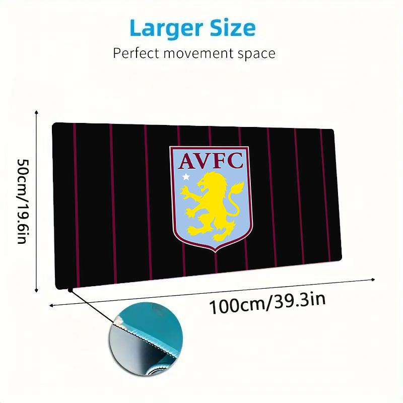 Aston Villa FC Print Cushion Non-slip Laptop Tablet Big Mousepad XXL Mat Mini PC Playmat With Lock edge