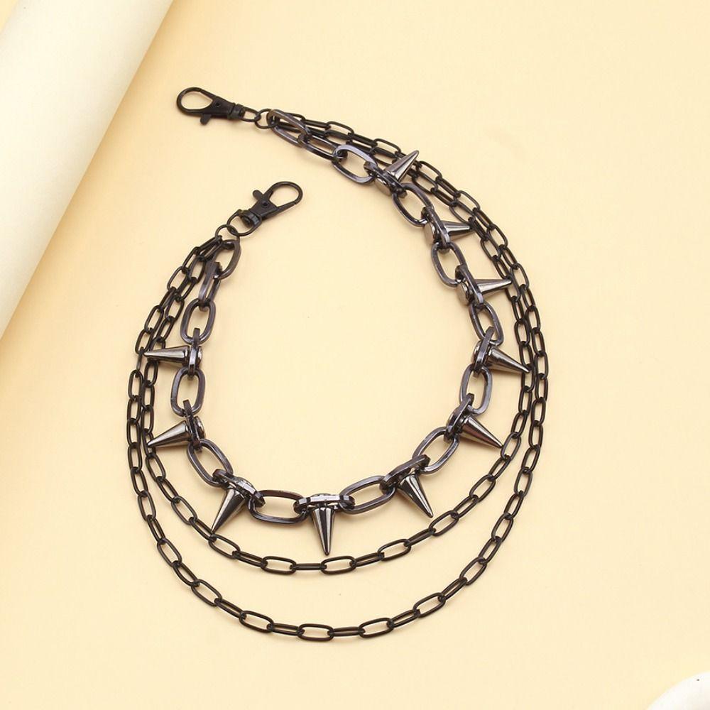 Double-layer Metal Waist Chain Studded Punk Belt Chain Personality Rivet Studded Pants Chain Steet