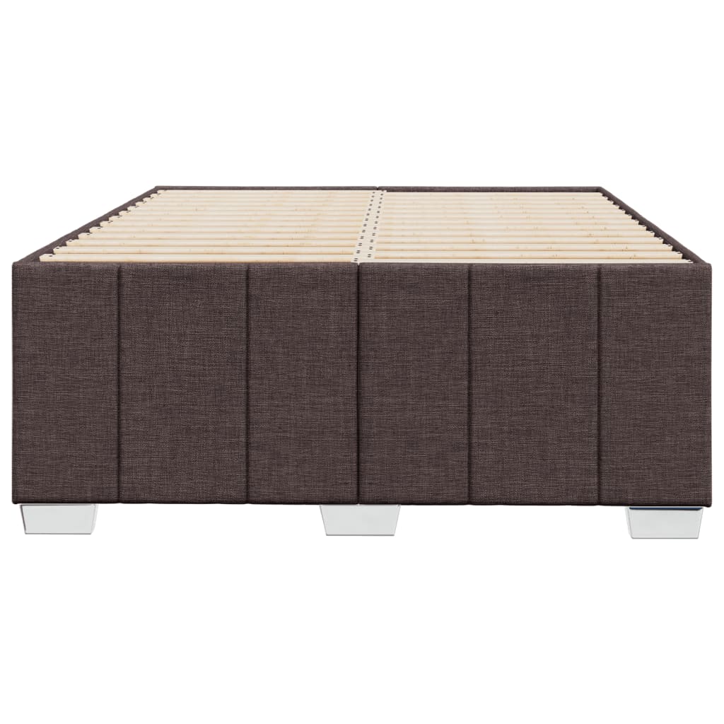Bed Frame without Mattress Dark Brown 120x190 cm Fabric