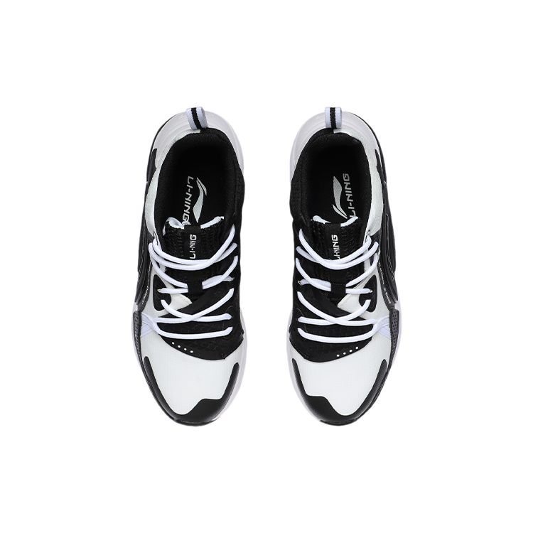 Li Ning Starfire Trendy Versatile Casual Sneakers Mid-Top Lifestyle Shoes Women Sneakers Black White AGLR018-2