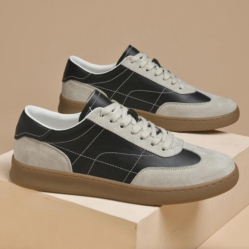 Fashion Genuine Leather Mens Shoes Fashion Luxury Casual Sneakers New Comfort Male Tenis Masculino Versatile Outdoor Skateboard Footwear