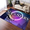 Magical Eclipse Full Moon Sea Of Stars Theme Anti-Skid Indoor Rug Lightweight Washable Mat For Teen Boys Gaming Room Playroom Interior Decoration