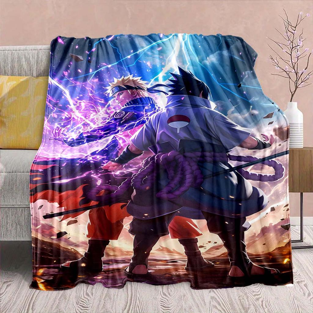 Naruto Anime Flannel Blanket - Soft Warm Perfect for Sofa, Bedding Camping Travel Office Home Decor -QJY