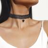 European and American Style Retro Hollow Black Lace Choker Sexy Love Necklace Choker