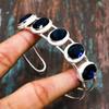 Blue Sapphire Gemstone Handmade 925 Sterling Silver Jewelry Bangle Adjustable
