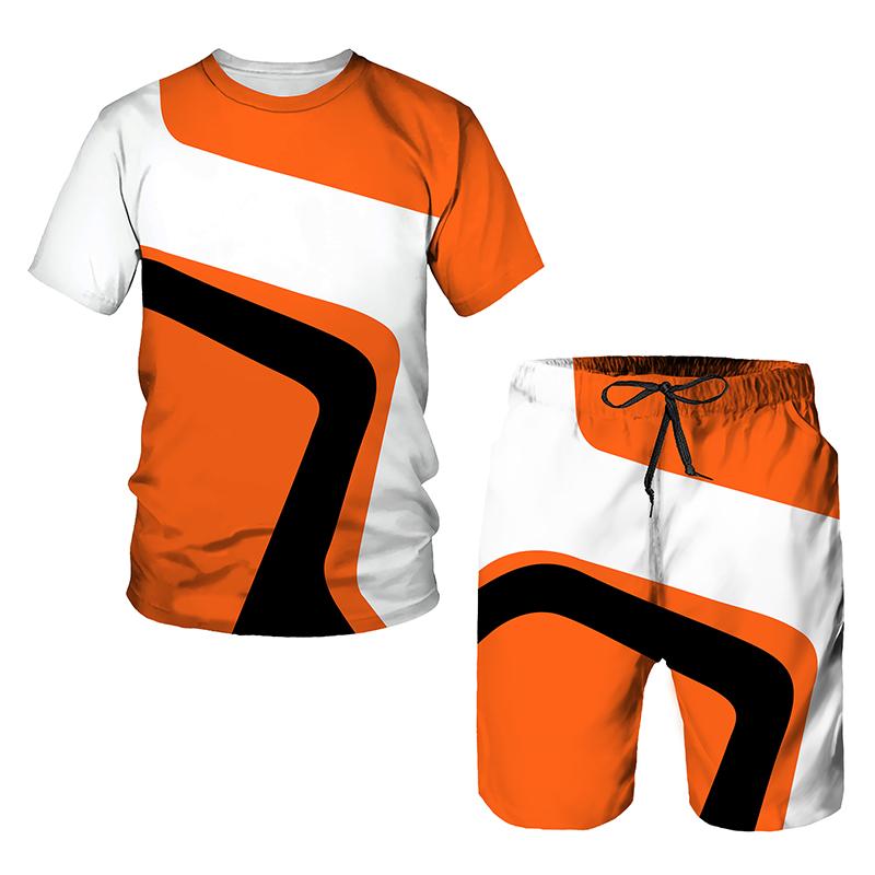 Short Sleeve 3D Prints Summer Active Sports Fashion Kids T-shirt Suit Summer Boys Trend Oversized Tee Leisure Shorts 2 Piece