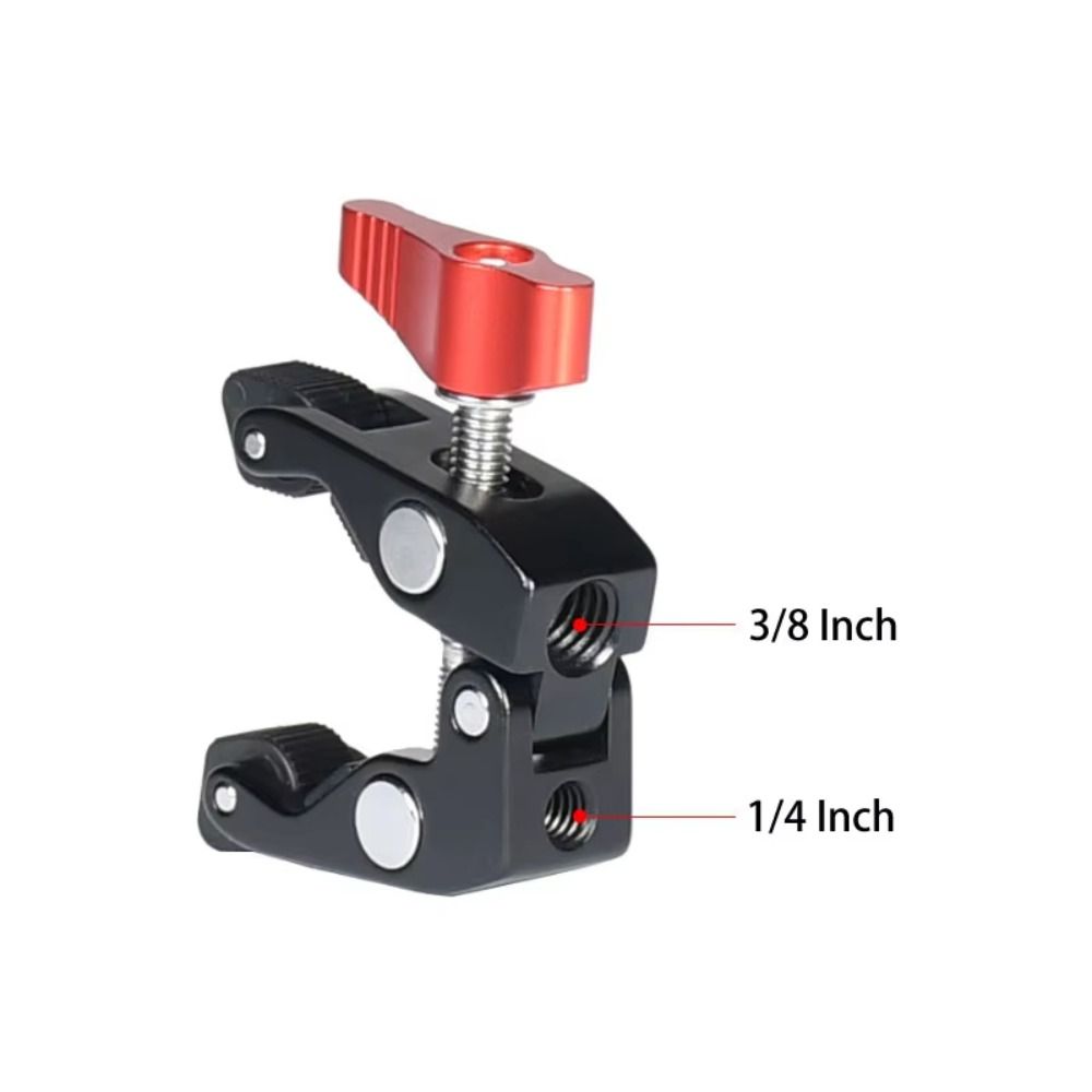 Aluminum Material Crab Clamp 3/8" Hole Magic Arm Clamp Versatile Camera Clamp Camera Mounting