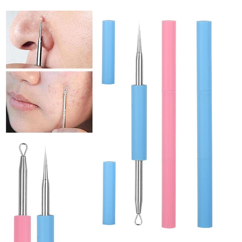 1 шт., игла для удаления прыщей с двойной головкой, игла для удаления прыщей на лице, очиститель пор