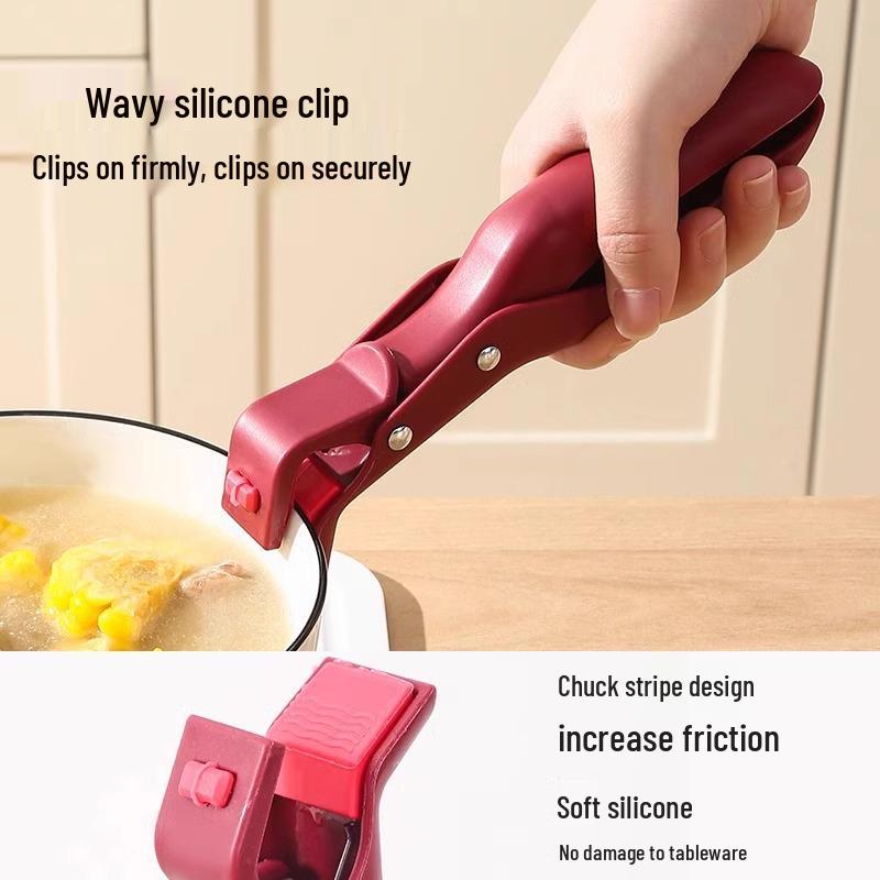 Kitchen Silicone Anti-Scald Clip for Pots, Bowls, Plates, and Microwave-safe Steamed Vegetables.