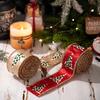 1PC Small Tree Pattern Festive Ribbon Embroidered Christmas Satin Ribbon 5mx5cm