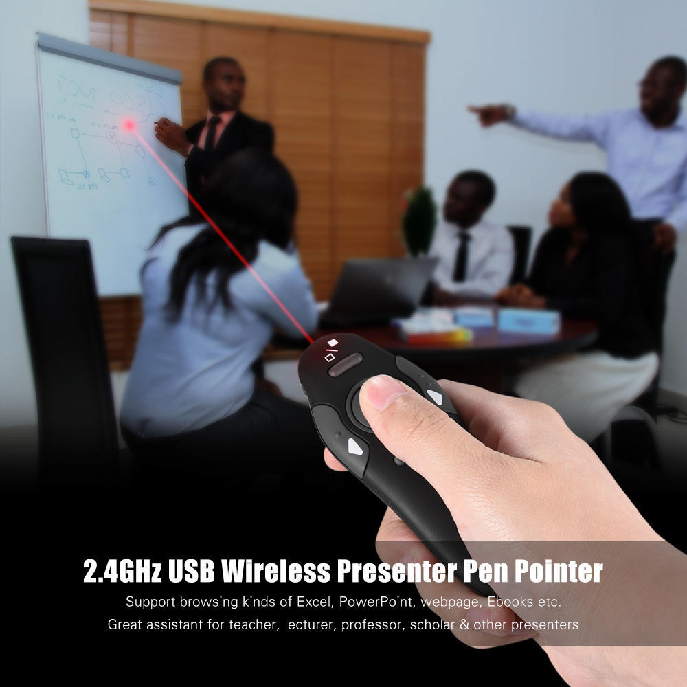 2.4GHz Wireless USB Powerpoint Presentation PPT Flip Pen Pointer Clicker Presenter with Red Light