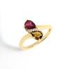 Simple Design Light Luxury Gemstone Natural Tourmaline 18K Yellow Sterling Silver Ring for Women and Girls Fine Gift