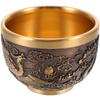 Dragon Teaware Vintage Chinese Retro Teacup Home Decor Brass Practical Flat Bottom Desk Stable Water
