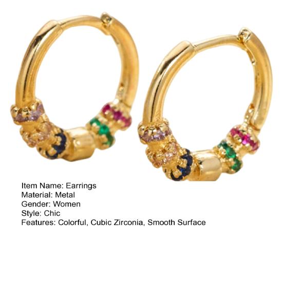 1 пара женских сережек-обнимашек, полированные разноцветные цветочные кубические цирконии, маленькие обручи для ушей, легкие металлические украшения для ежедневного ношения, свиданий, вечеринок