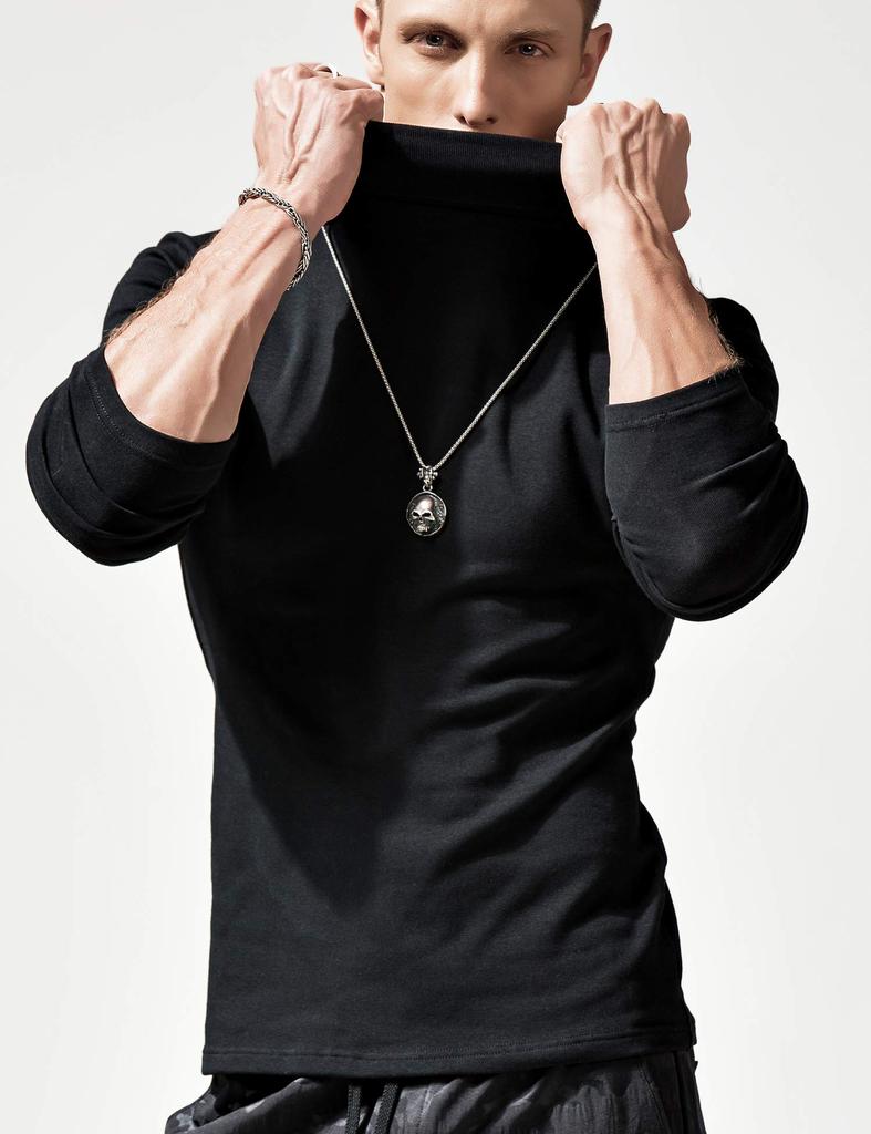 High Inner Long Sleeve Thermal Inner Soft [XDIAN] Men's Sweater, Neck, Slim, Stylish, Knit, Thick, Plain, Warm, Casual, Shirt, Men's Underwear,