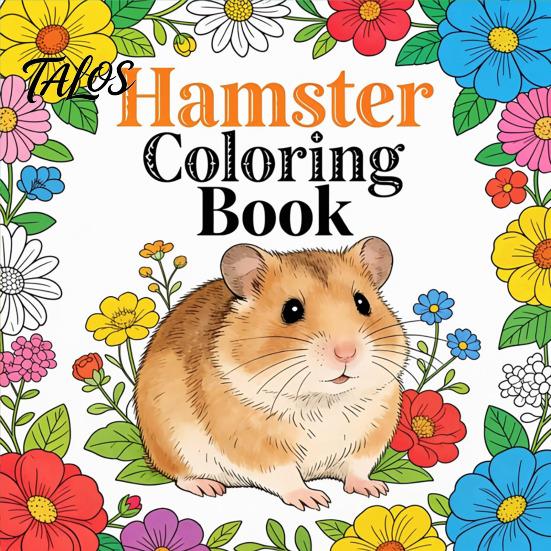 Бумага из хлопковой мякоти для рисования, Раскраска с хомячком для детей, Милые иллюстрации животных и развивающая доска для рисования для дошкольников, Цветочные элементы