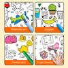 Children Graffiti Scroll Coloring Poster Print Colorfast Animals Drawing Tablecloth Clear Kids Coloring Banner