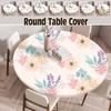 60/90/100/120Cm Round Table Cover Waterproof Oil-Proof Tablecloth Elastic Kitchen Dining Wedding Party Table Cover Home Decor
