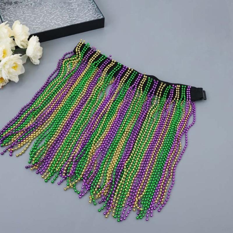 Three Color Beaded Skirt for Carnivals Halloween and Themed Parties Quick Assembly Design Stage Shows Photography Event