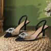 Summer Women High Heels Shoes Luxury Crystal Women Sandals Designer Pointed Toe Pumps Transparent Sexy Women Sandalias De Mujer
