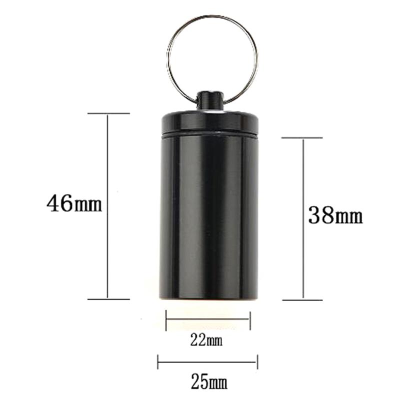 Compact Aluminum Alloy Medicine Container – Portable, Waterproof Pill Case with Keychain for On-the-Go Storage