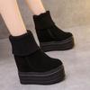 Short Shoes for Woman Very High Heels Elastic Footwear Moon Heeled Sock Booties Wedges Women's Ankle Boots Autumn Fashion 2024