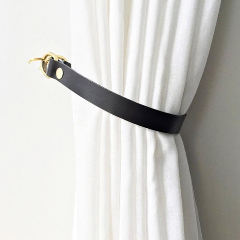 2 Pcs Leather Curtain Tiebacks Leather Curtain Buckle Creativity Curtain Holdbacks European Classic Retro Curtain Ties