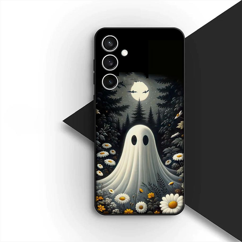 Чехол для Xiaomi Poco C75 C65 C85 X7 X6 M8 F7 F8 Ultra F6 Pro Чехол для телефона Мягкий чехол с маленьким призраком Тыква на Хэллоуин Цветок