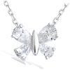 [K2570] - Silver Pendant 'Butterfly' White Silver (rhodium Plated) - 12x10 Mm