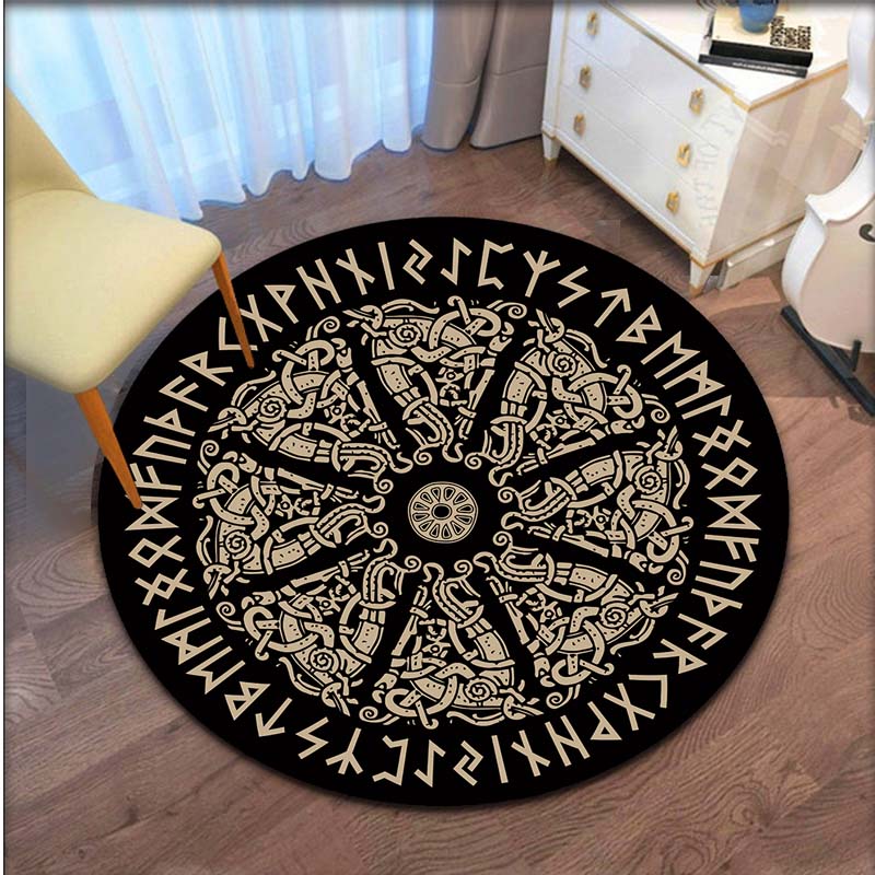 Viking Vegvisir круглый коврик ковер для йоги Нескользящий детский ковер для прихожей прикроватный кухонный ковер напольный коврик для детской комнаты