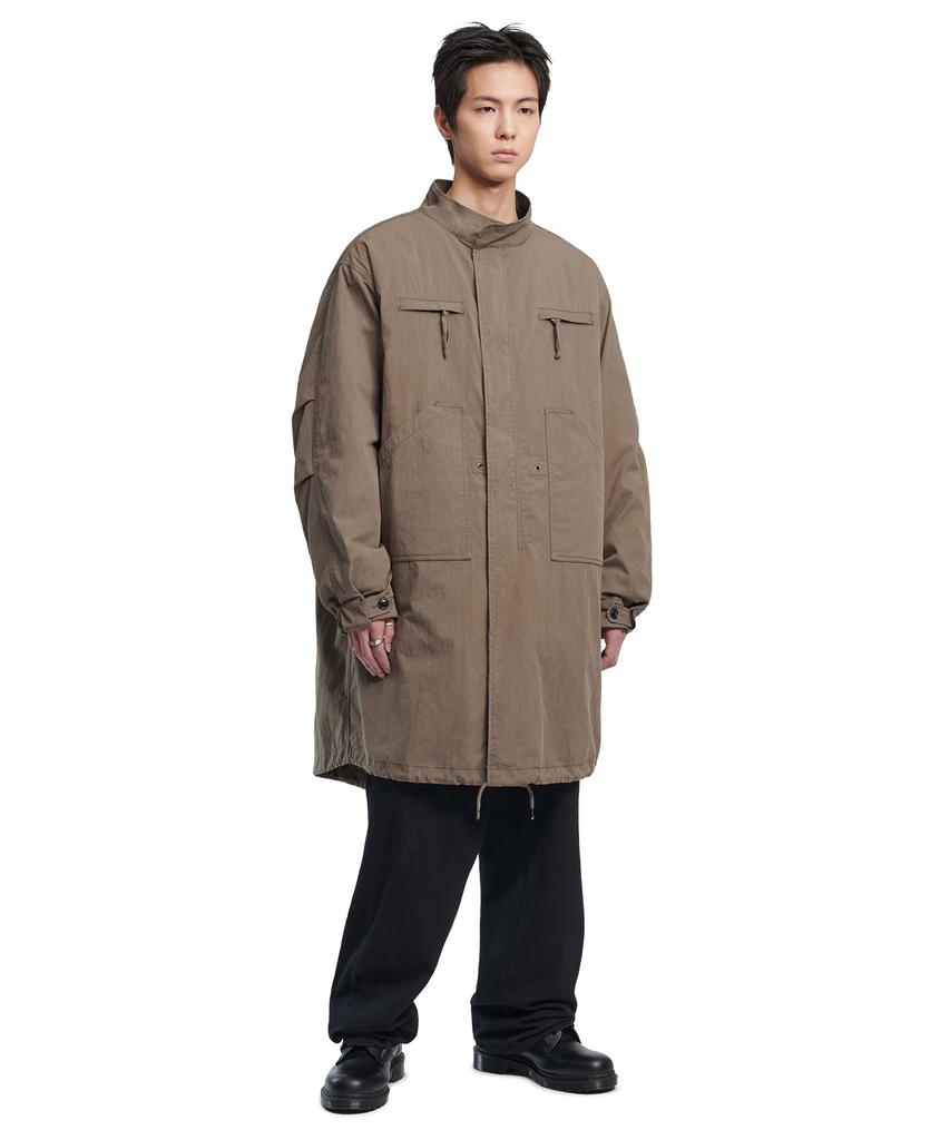 Nomanual Patched Emblem Parka - Washed Brown