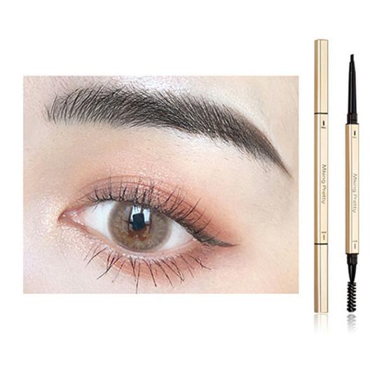 0.1g Eyebrow Filler Ultra-precision Long-lasting Double Head Square Gold Color Tube Beauty Brow Pencil for Women