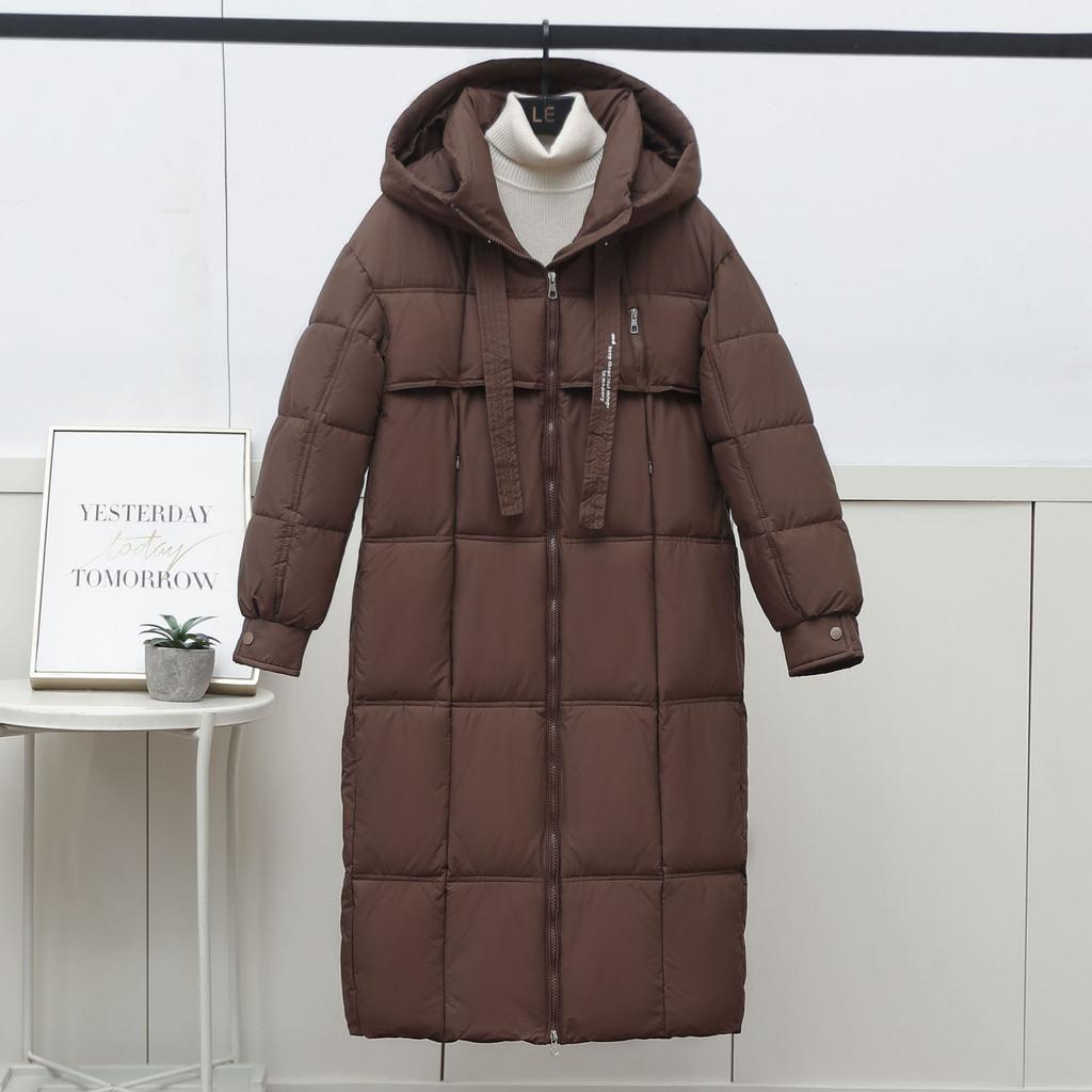 Утепленная одежда женская 2024 зимняя новая с капюшоном утолщенная длинная пуховая хлопковая одежда женская повседневная теплая куртка прилив