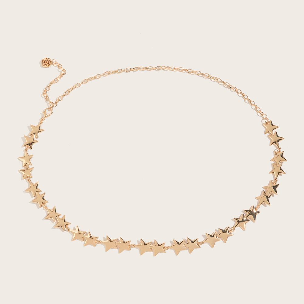 Винтажный женский поясной ремень, женский металлический пояс-цепочка со звездой и пентаграммой, пояс-цепочка с кисточками, женские декоративные украшения для тела