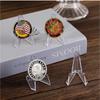 10pcs Acrylic Stands Coin Display Stand Holders Easel Commemorative Coin Mini Stand Badge Medals Display Stand Rack