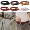 Casual Wild Cowhide Braided Belt Ladies Dress Cummerbands Pin Buckle Waistband Weave Waist Band