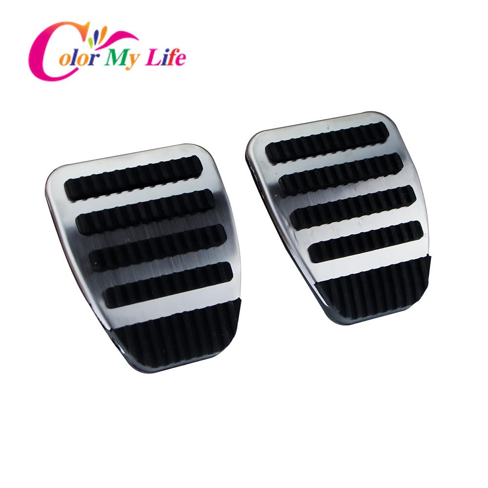 Автомобильные накладки на педали Color My Life для Nissan Versa Sunny Versa Note 2014-2017, защитный чехол для педалей из нержавеющей стали AT